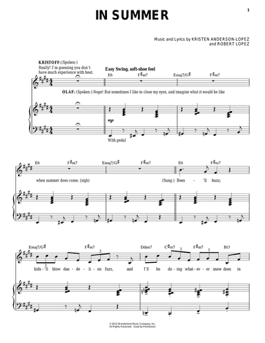 In Summer (from Frozen)