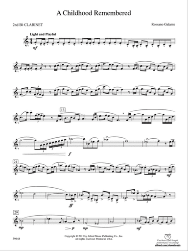 A Childhood Remembered: 2nd B-flat Clarinet