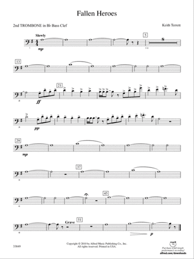 Fallen Heroes: (wp) 2nd B-flat Trombone B.C.