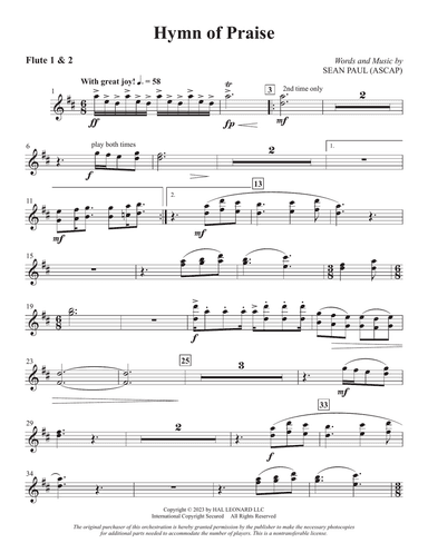Hymn Of Praise - Flute 1 & 2