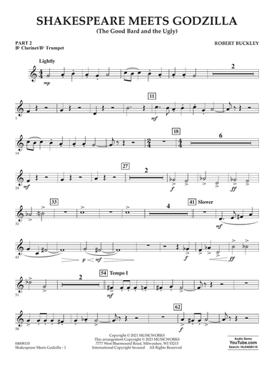 Shakespeare Meets Godzilla (The Good Bard and the Ugly) - Pt.2 - Bb Clarinet/Bb Trumpet