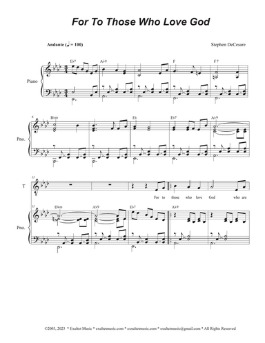 For To Those Who Love God (Duet for Tenor and Bass solo)