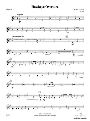 Hawkeye Overture: 1st F Horn