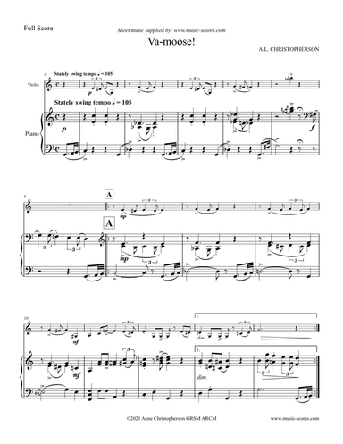 Va-Moose! - Violin and Piano