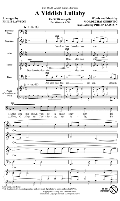 A Yiddish Lullaby (arr. Philip Lawson)