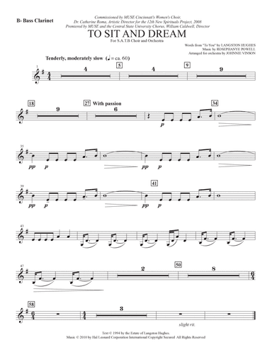 To Sit And Dream - Bb Bass Clarinet