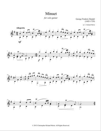 Minuet, for solo guitar