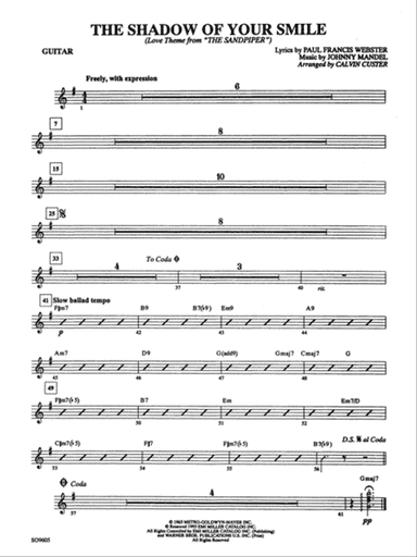 The Shadow of Your Smile (from The Sandpiper): Guitar