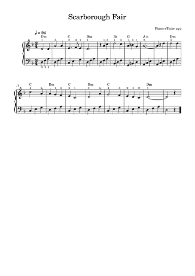 Scarborough Fair - piano