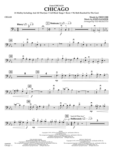 Chicago (arr. Ted Ricketts) - Cello