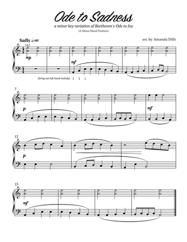 Ode to Sadness (a minor key variation of Ode to Joy)