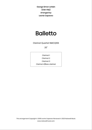 Balletto (Clarinet quartet)