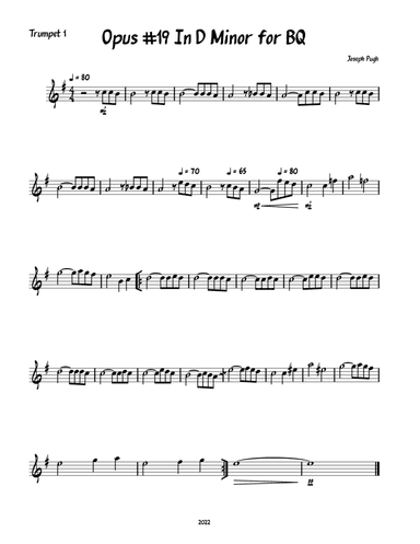 Opus # 19 in D Minor (for Brass Quintet)