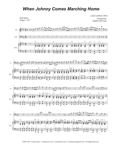 When Johnny Comes Marching Home (Cello solo and Piano)