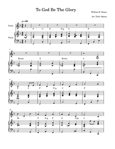To God Be The Glory (Violin Solo and Piano)