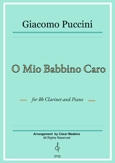O Mio Babbino Caro by Puccini - Bb Clarinet and Piano (Full Score and Parts)