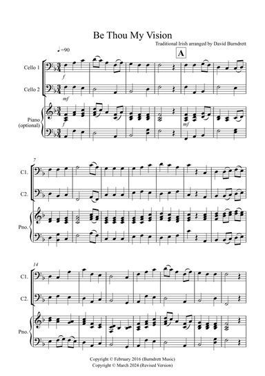 Be Thou My Vision for Cello Duet