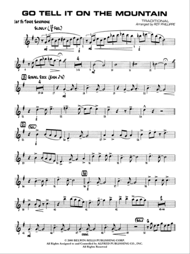 Go Tell It on the Mountain: B-flat Tenor Saxophone