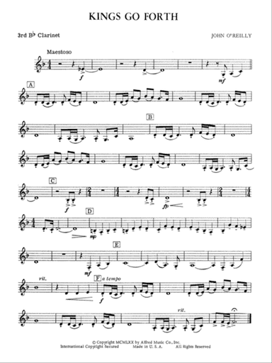 Kings Go Forth: 3rd B-flat Clarinet