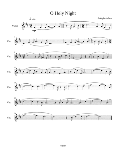O Holy Night for solo violin