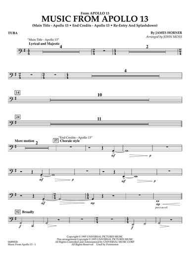Music from Apollo 13 (arr. John Moss) - Tuba