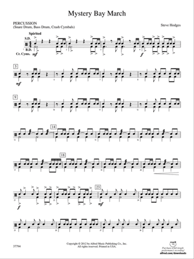 Mystery Bay March: 1st Percussion