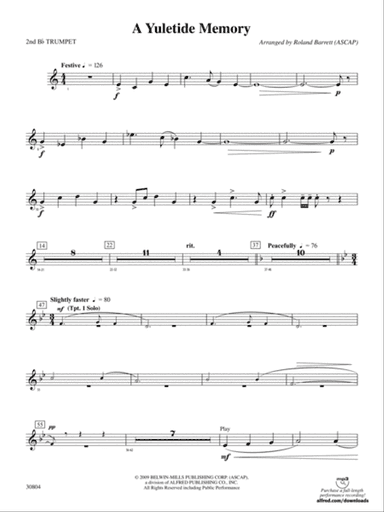 A Yuletide Memory: 2nd B-flat Trumpet