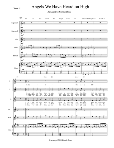 Angels We Have Heard on High SSA, Flute duet and piano