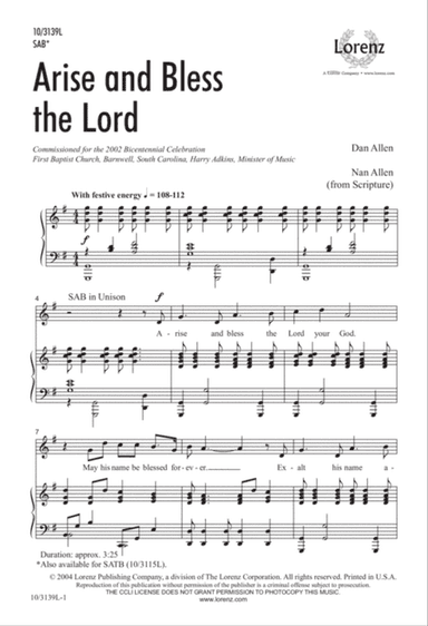 Arise and Bless the Lord