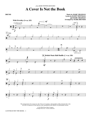 A Cover Is Not the Book (from Mary Poppins Returns) (arr. Mark Brymer) - Drums