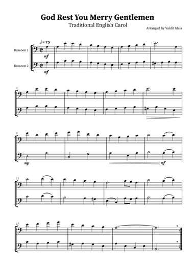 God Rest You Merry Gentlemen - Bassoon Duet