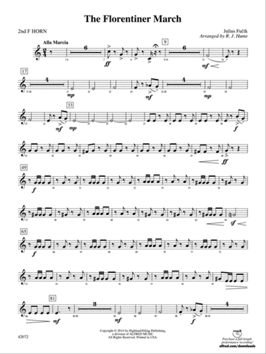 The Florentiner March: 2nd F Horn
