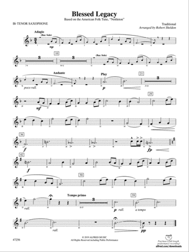Blessed Legacy: B-flat Tenor Saxophone