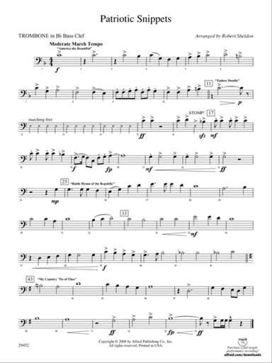 Patriotic Snippets: (wp) 1st B-flat Trombone B.C.