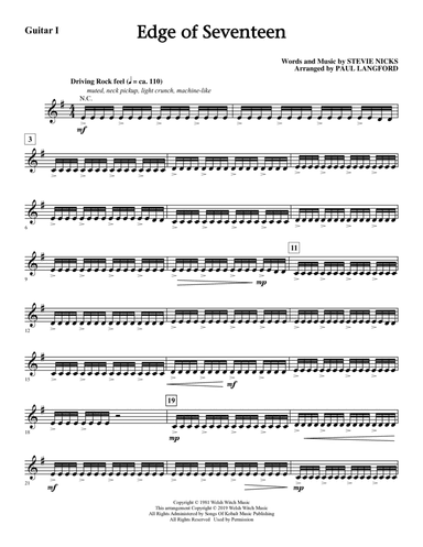 Edge Of Seventeen (arr. Paul Langford) - Guitar 1
