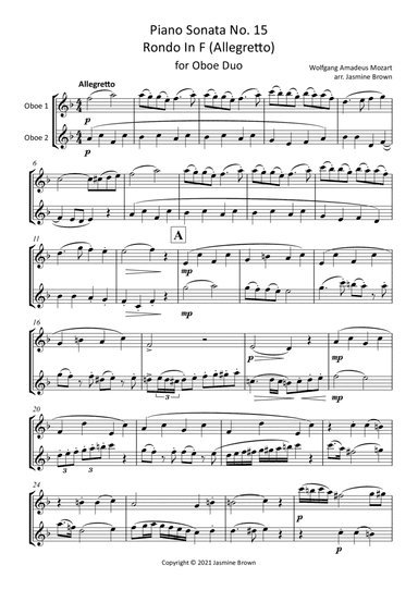 Rondo In F - Oboe Duet