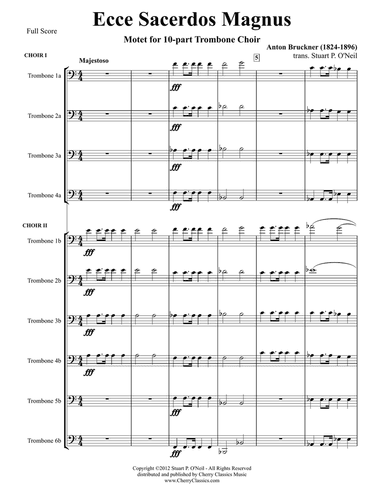 Ecce Sacerdos Magnus for 10-part Trombone Ensemble