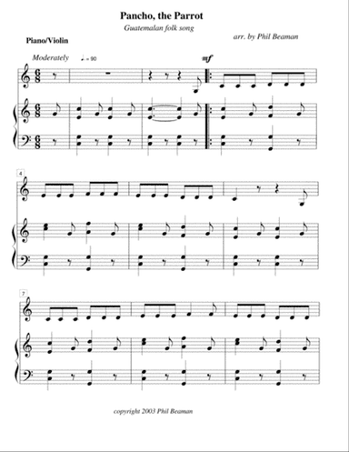 Pancho, the Parrot - violin/piano