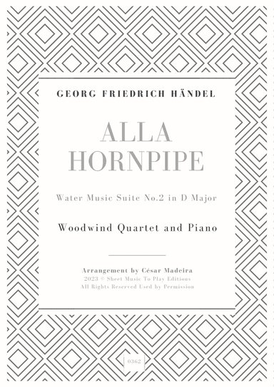 Alla Hornpipe by Handel - Woodwind Quartet and Piano (Full Score and Parts)