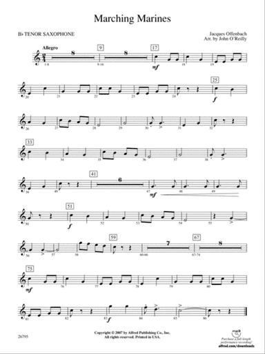 Marching Marines: B-flat Tenor Saxophone