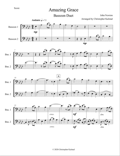 Amazing Grace (Bassoon Duet)