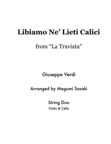 Libiamo Ne'Lieti Calici (Brindisi)
