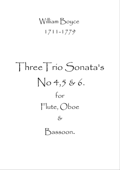 Three Trio Sonatas No.4,5 & 6