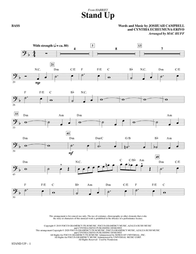 Stand Up (from Harriet) (arr. Mac Huff) - Bass