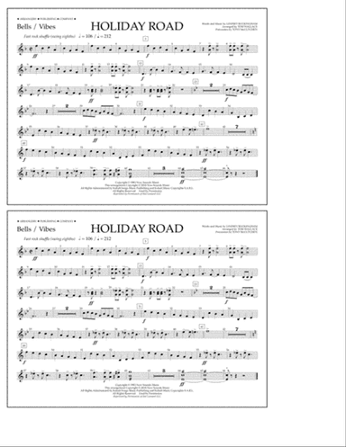 Holiday Road (from National Lampoon's Vacation) (arr. Tom Wallace) - Bells/Vibes