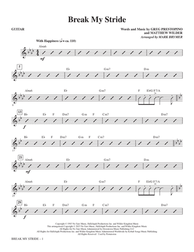 Break My Stride (arr. Mark Brymer) - Guitar