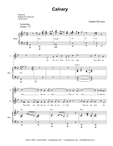 Calvary (2-part choir - (SA)