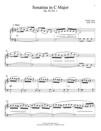 Sonatina In C Major, Op. 39, No. 1