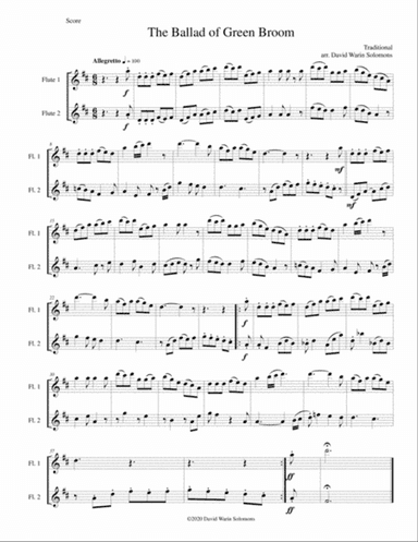 The Ballad of Green Broom for 2 flutes