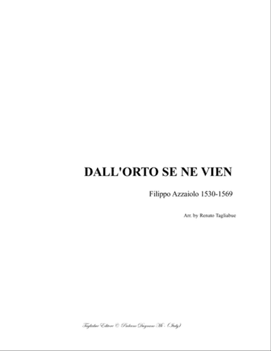 DALL'ORTO SE NE VIEN - Azzaiolo F. - For SATB Choir